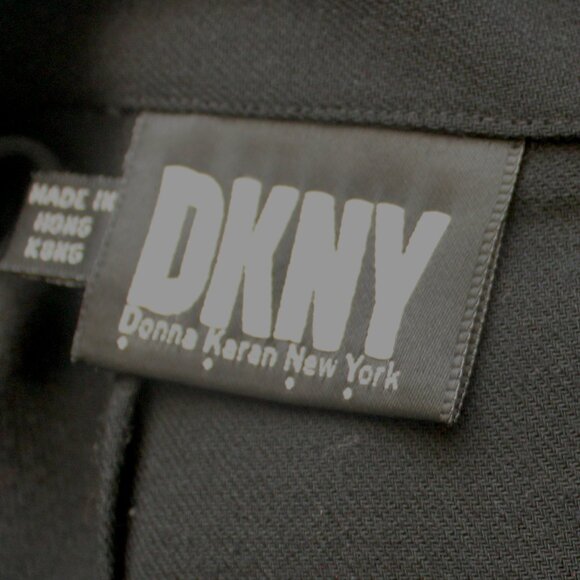 DKNY Vintage 90's 100% Wool Black Professional Flowy Midi Skirt 4 - Picture 6 of 7